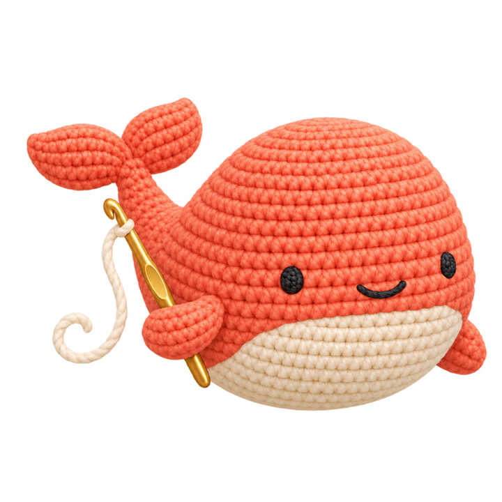 Puff the crocheted whale