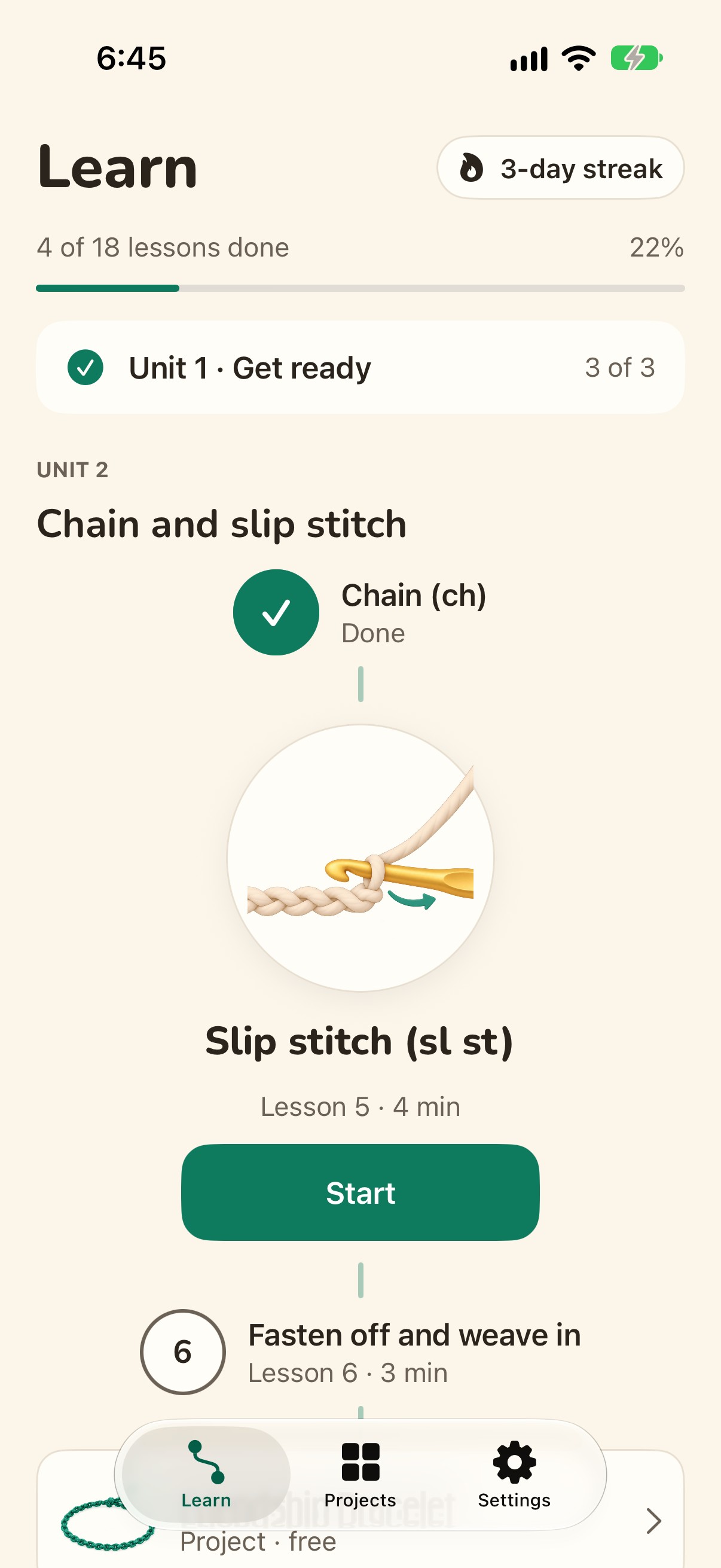 Crochito lesson list